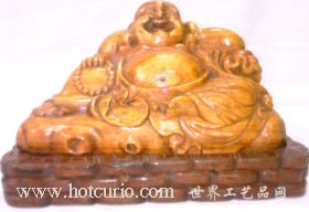 弥乐佛坐高台(黄花梨木雕组图)21x13x11cm