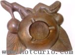 枇杷烟缸(紫檀木雕组图) 13x11x5 CM 市场价：600元
