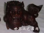 对对麒麟(鸡翅木雕组图